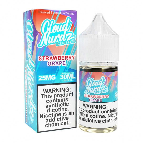 Grape Strawberry Iced 30ml TF Nic Salt Vape Juice - Cloud Nurdz
